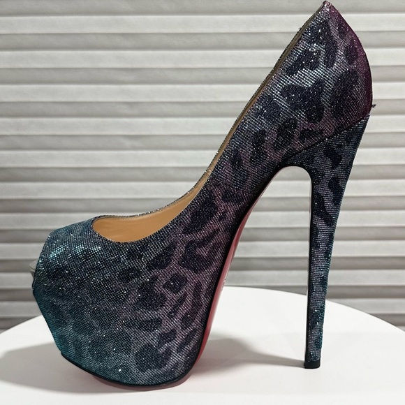 🌺 CHRISTIAN LOUBOUTIN 🌺 Daffodile Leopard Platform Heel Size: 36.5 - Picture 2 of 11